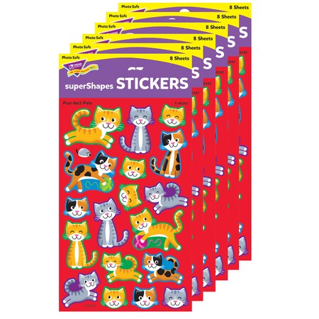 Trend Enterprises Purr-fect Pets superShapes Stickers-Large, PK864 T46342